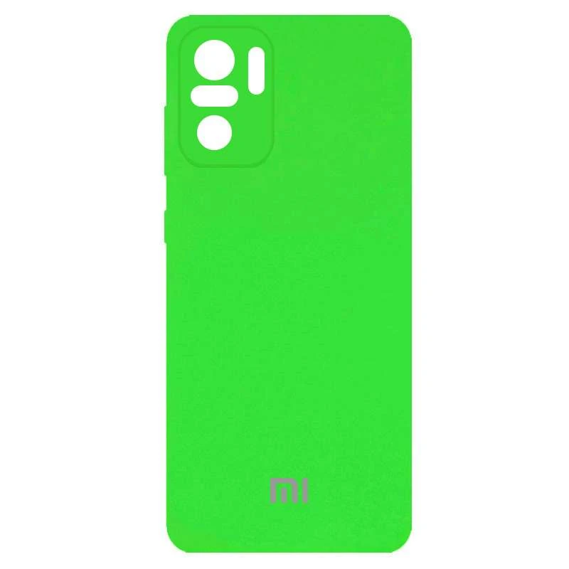 

Чехол Silicone Case с закрытым низом и защитой камеры для Xiaomi Redmi Note 10 / Note 10s (Салатовый / Neon green), Салатовий / neon green