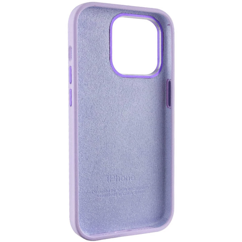 Чехол Silicone Case с металлическими кнопками для Apple iPhone 13 Pro Max (6.7") – Сиреневый / Lilac. Фото 7 из 9