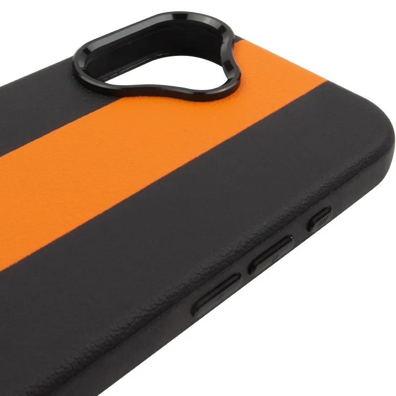 Кожаный чехол Rally with MagSafe для Apple iPhone 17 (6.3") – Black / Orange. Фото 5 из 6