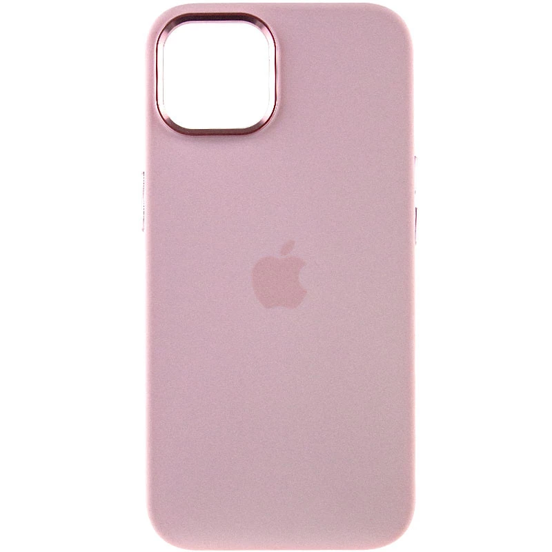 Чехол Silicone Case с металлическими кнопками для Apple iPhone 14 (6.1") – Розовый / Chalk Pink. Фото 3 из 9