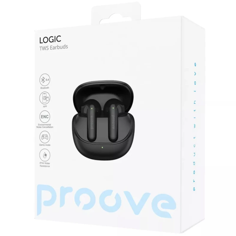 Бездротові TWS навушники Proove Logic (APP) – Black. Фото 4 з 4