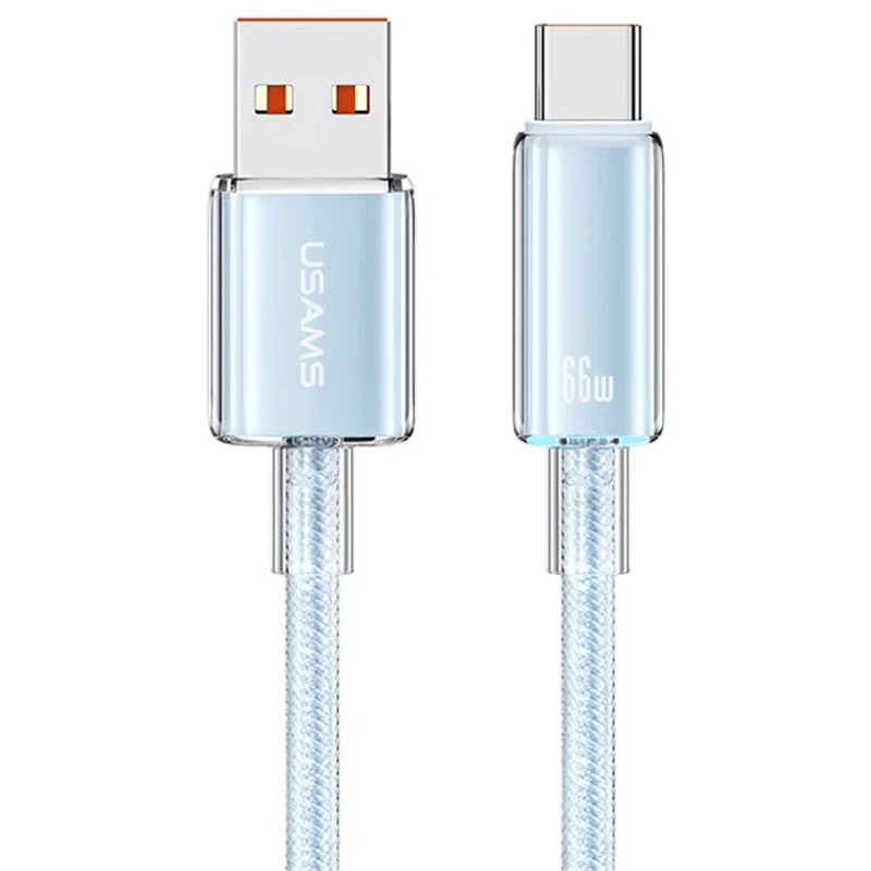 

Дата кабель USAMS US-SJ658 USB to Type-C 6A Cloud Series (1.2m) (Blue)