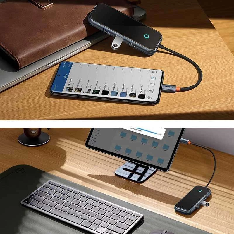 Перехідник Baseus Hub AcmeJoy 7-Port Type-C (HDMI*1+USB3.0*2+USB2.0*1+Type-C PD&Data*1+SD/TF) (WKJZ) – Dark Gray. Фото 7 з 12