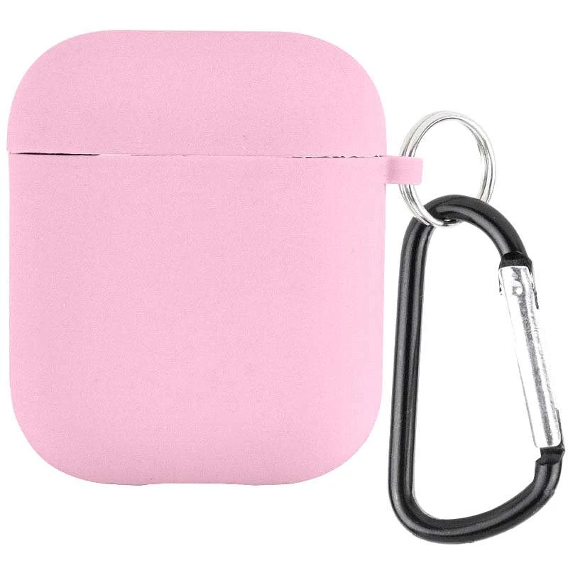 

Силіконовий футляр з мікрофіброю для навушників Airpods 1/2 (Рожевий / Light pink)