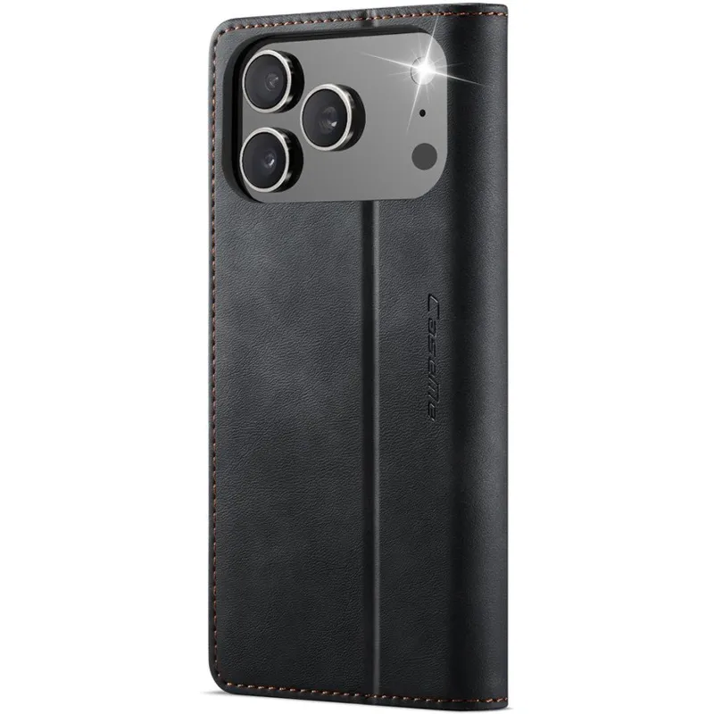 Шкіряний чохол-книжка CaseMe Velvet Matte для Apple iPhone 18 Pro – Black. Фото 3 з 5