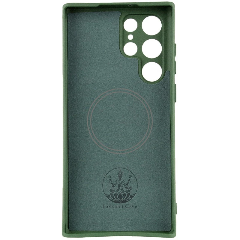 Силіконовий чохол Lakshmi MagFit з захистом камери для Samsung Galaxy S24 Ultra – Зелений / Dark green. Фото 4 з 9