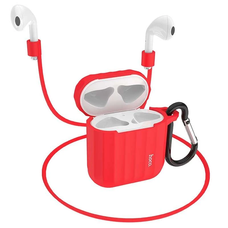 

Силіконовий футляр Hoco WB10 для навушників AirPods 1/2 (Червоний)