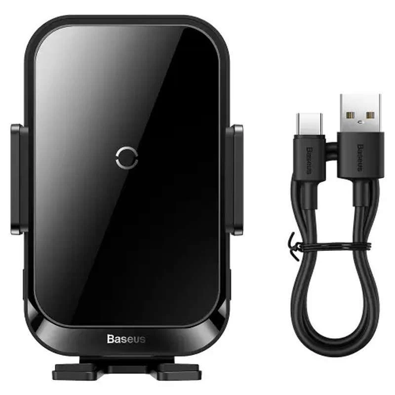 Автотримач з БЗП Baseus Halo Electric Wireless Charging Car Mount 15W (SUDD000001) – Black. Фото 5 з 6