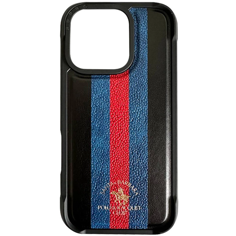 Шкіряний чохол Polo Santa Barbara Barton для Apple iPhone 16 Pro – Black / Navy. Фото 2 з 12