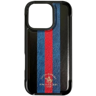 Шкіряний чохол Polo Santa Barbara Barton для Apple iPhone 16 Pro — Black / Navy