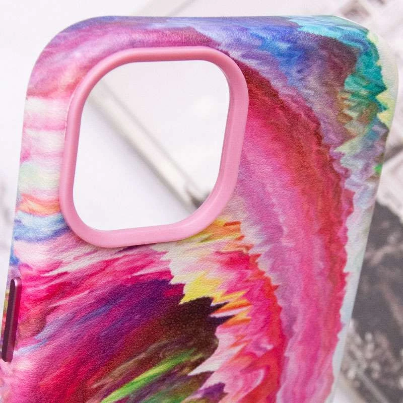 Кожаный чехол Colour Splash with MagSafe на Apple iPhone 14 (6.1") – Pink / Blue. Фото 8 из 8