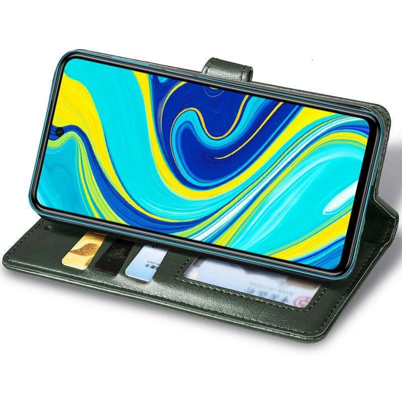 Чохол-книжка GETMAN Gallant  на Xiaomi Redmi Note 9s / Note 9 Pro / Note 9 Pro Max – Зелений. Фото 3 з 4