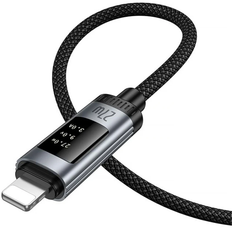 Дата кабель Hoco U148 Lord with display Type-C to Lightning 27W (1.2m) – Black. Фото 5 из 6