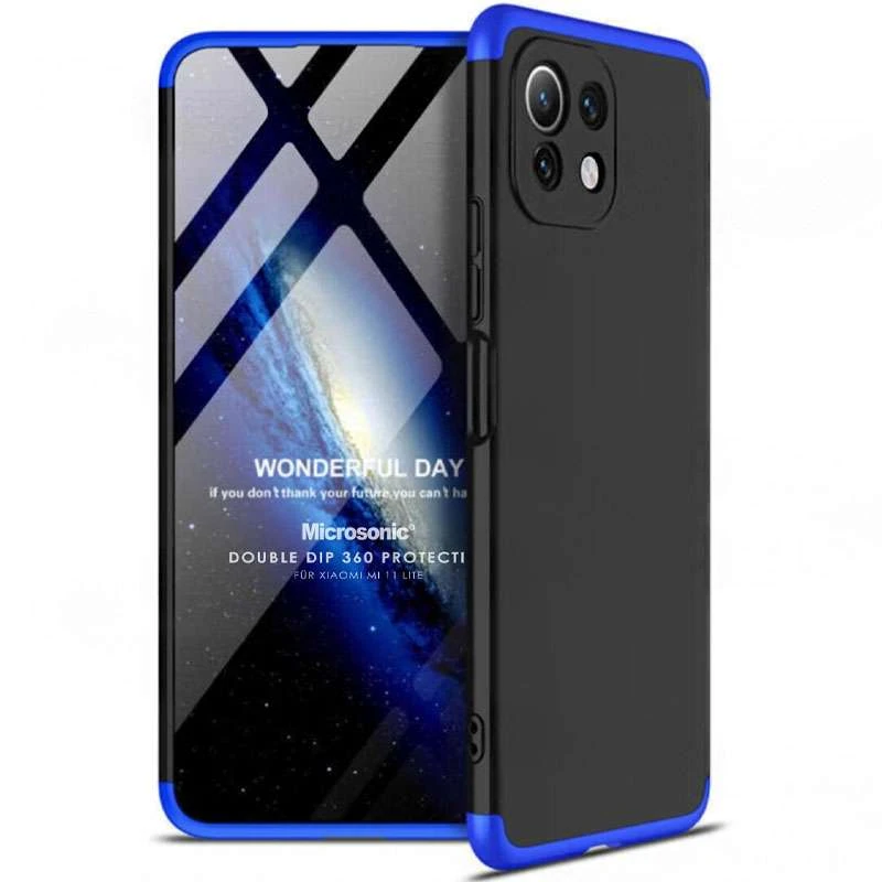 

Чохол з захистом 360 градусів GKK на Xiaomi Mi 11 Lite (Чорний / Синій)