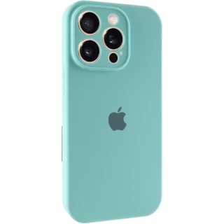 Чохол Silicone Case з захистом камери на Apple iPhone 15 Pro Max (6.7") — Бірюзовий / Marine Green
