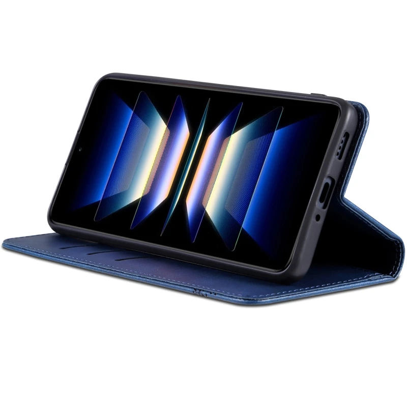 Кожаный чехол-книжка AZNS Classic series для Samsung Galaxy A37 5G – Dark Blue. Фото 4 из 4