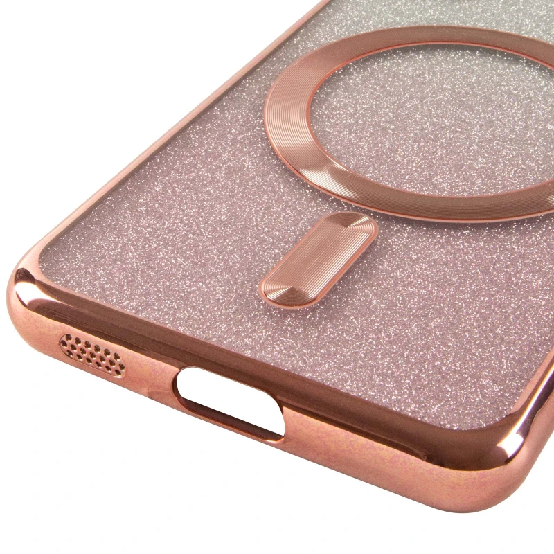 Чохол з блискітками, захисними лінзами на камеру та MagSafe на Samsung Galaxy S21 FE – Рожевий / Rose Gold. Фото 11 з 12