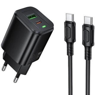 МЗП Borofone BAS85A Star PD30W+QC3.0 (1USB-A/1C) + кабель Type-C to Type-C фото 1 з 1