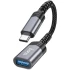 Переходник Hoco UA24 Type-C male to USB female 3.0 – Metal gray. Фото 4 из 6