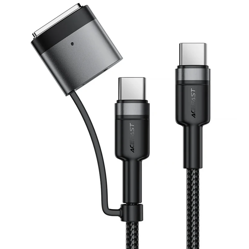 Дата кабель Acefast C22-05 2in1 Type-C to Type-C 240W/MAG3 140W (1.2m) – Black. Фото 2 з 4