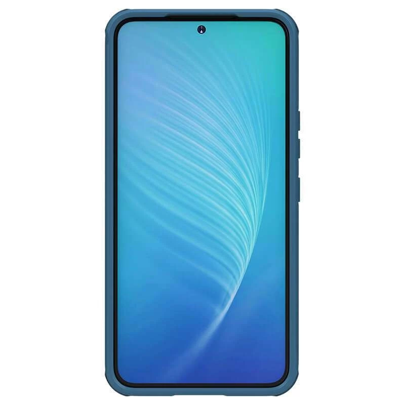 Карбоновая накладка Nillkin со шторкой для камеры для Samsung Galaxy S23+ – Синий / Blue. Фото 2 из 5
