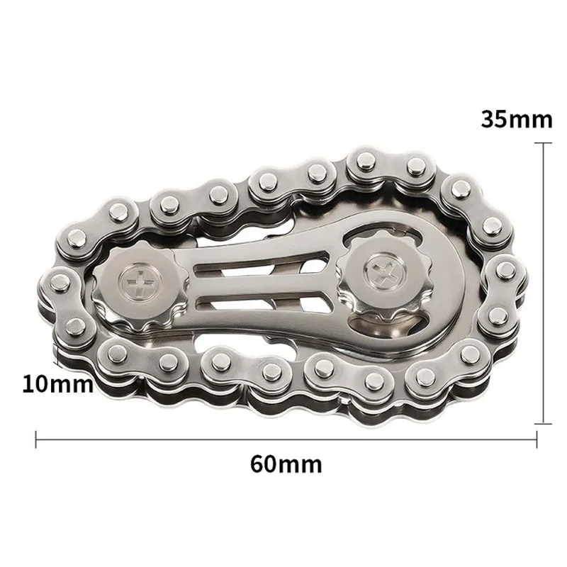 Антистрес Металевий Bike Chain Spinner – silver. Фото 2 з 5