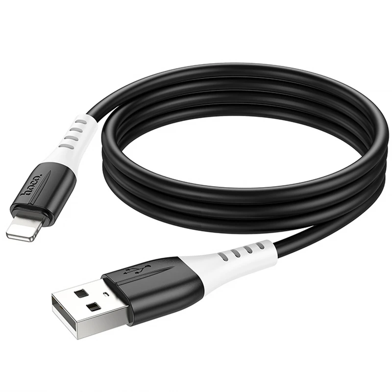 Дата кабель Hoco X82 Silicone USB to Lightning 2.4A (1m) – Black. Фото 5 з 5