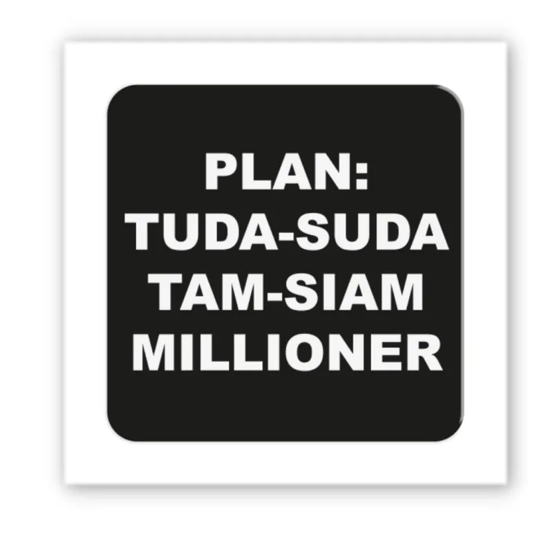 Стікер 3D до 5см Motivation black Collection – Plan: tuda-suda. Фото 1 з 3