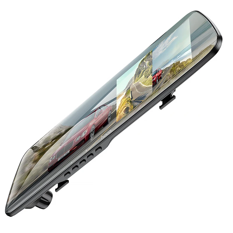 Автомобільний регистратор дзеркало Hoco DV4 Dual-Channel Driving Recorder 1080p+720p 4.5" – Iron gray. Фото 2 з 7