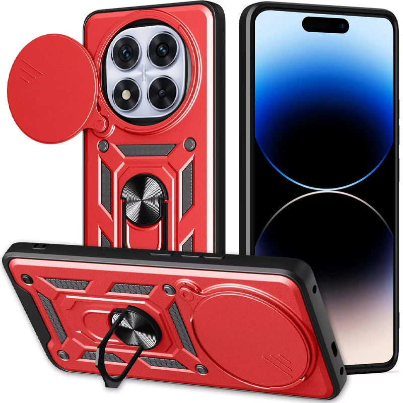 Удароміцний чохол Ummi Camshield Serge Ring (in box) для Xiaomi Redmi Note 15 Pro+ 5G – Червоний / Red. Фото 2 з 3