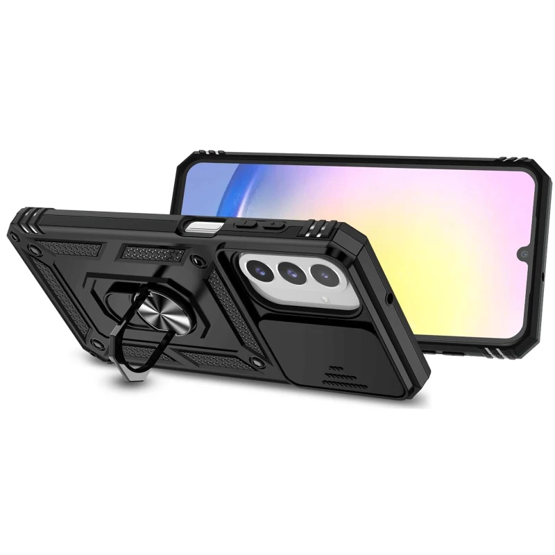 Протиударний чохол Serge Ring з кільцем на Samsung Galaxy A26 5G – Чорний. Фото 2 з 3