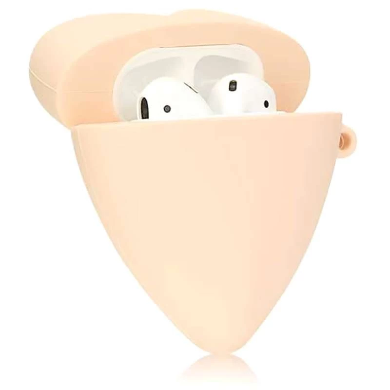 Силіконовий футляр Lucky Heart series для навушників AirPods 1/2 + кільце – Рожевий. Фото 2 з 4