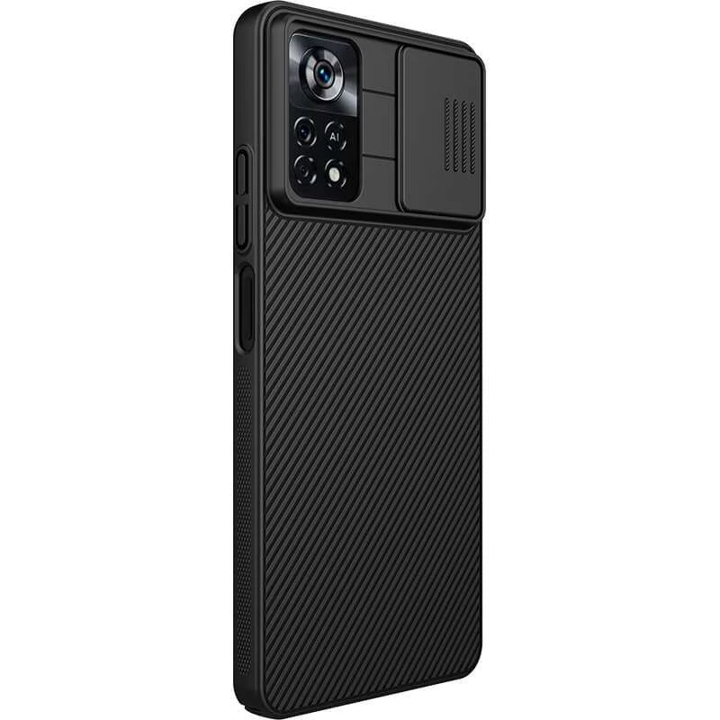 Карбована накладка Nillkin зі шторкою для камери на Xiaomi Poco X4 Pro 5G – Чорний / Black. Фото 4 з 5