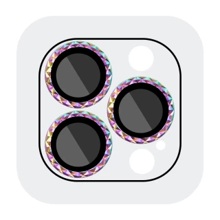 Захисне скло Metal Shine для камери на Apple iPhone 13 Pro (6.1") — Бузковий / Rainbow