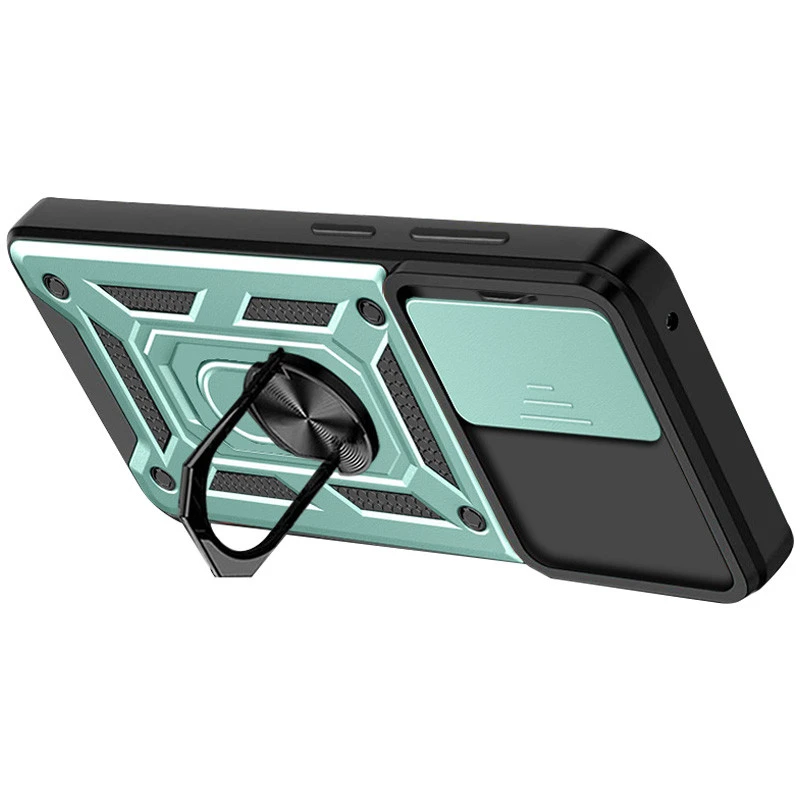 Удароміцний чохол Ummi Camshield Serge Ring (in box) для Samsung Galaxy S22+ – Зелений / Green. Фото 3 з 3