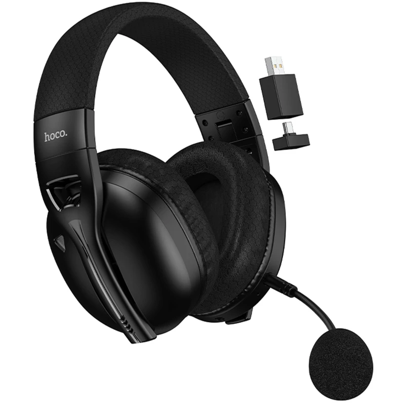 Накладные беспроводные наушники Hoco W114 Magic +3.5mm+2.4G – Black. Фото 1 из 6