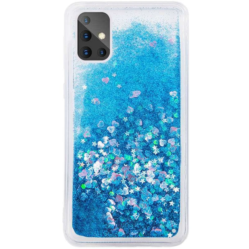 

Чохол Liquid hearts з блискітками, що переливаються, на Samsung Galaxy A51 (Блакитний)