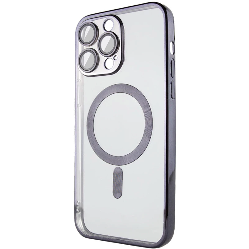 Хромовый TPU чехол с MagSafe для Apple iPhone 15 Pro Max (6.7") – Black. Фото 2 из 6