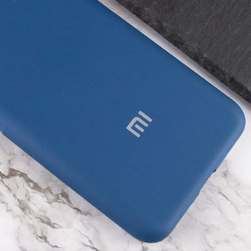 Чехол Silicone Case с закрытым низом и защитой камеры для Xiaomi Redmi Note 14 Pro 4G – Синий / Navy blue. Фото 4 из 4