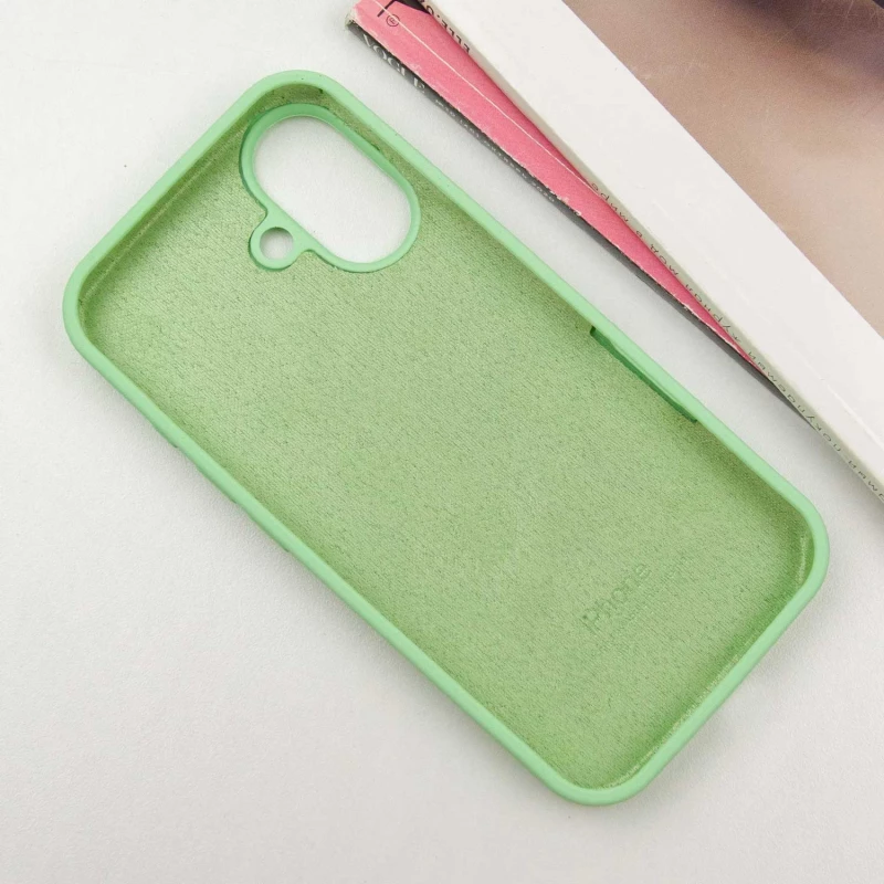 Чохол Silicone Case з закритим низом на Apple iPhone 16 Plus – Зелений / Pistachio. Фото 4 з 9