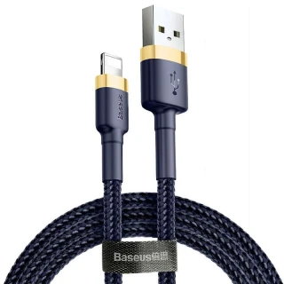 Дата кабель Baseus Cafule Lightning Cable 1.5A (2m) — Золотий / Синій
