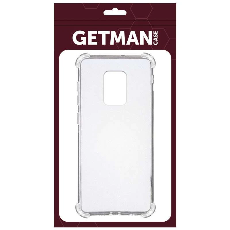 Ультратонкий силиконовый чехол GETMAN с крытыми бортами для Xiaomi Redmi Note 9s / Note 9 Pro / Note 9 Pro Max – Бесцветный (прозрачный). Фото 3 из 5
