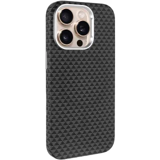 Чехол TPU+PC KVZV Triangular Pattern with Magnetic Fit для Apple iPhone 15 Pro (6.1") — Black