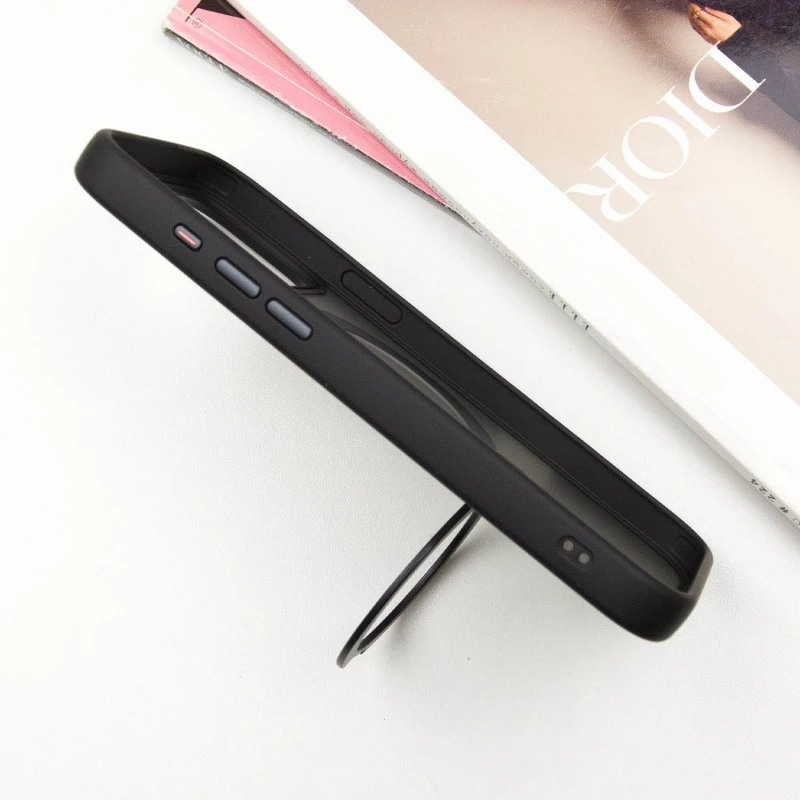 Кольоровий TPU+PC з металевими кнопками, кільцем та MagSafe на Apple iPhone 15 (6.1") – Black. Фото 9 з 10