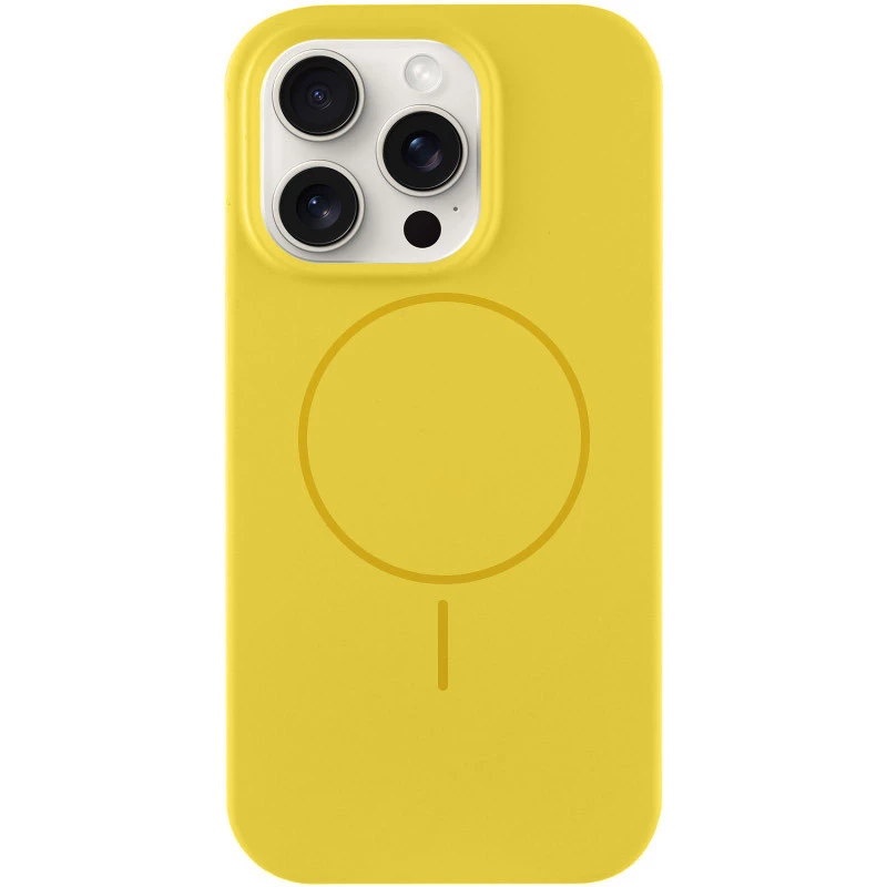Чехол Silicone Armor Max не logo with MagSafe для Apple iPhone 15 Pro (6.1") – Желтый / Yellow. Фото 1 из 1