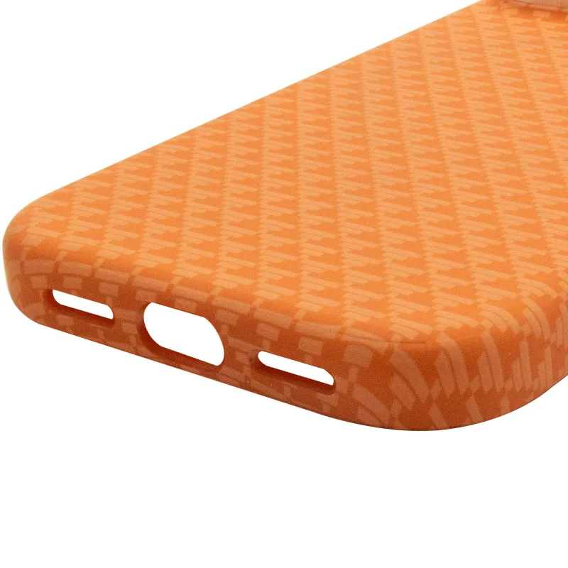 Чехол TPU+PC KVZV Triangular Pattern with Magnetic Fit для Apple iPhone 15 Pro Max (6.7") – Orange. Фото 7 из 7