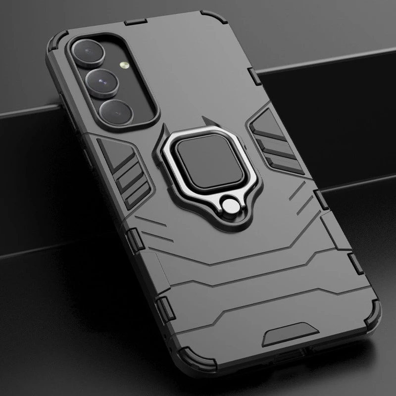 Противоударный чехол Transformer с кольцом для Samsung Galaxy S23 FE – Черный / Soul Black. Фото 5 из 8