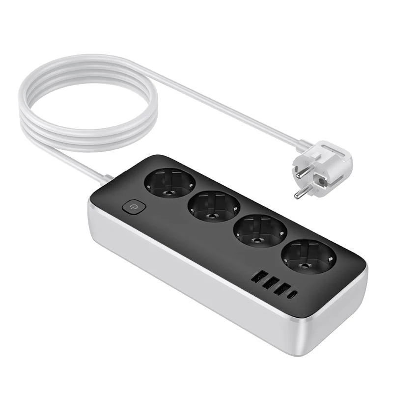 Подовжувач Hoco AC21 Sunlight 4-bit (1C3A) desktop socket – White. Фото 4 з 5