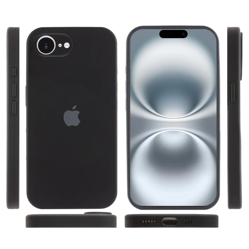 Чехол Silicone Case с защитой камеры для Apple iPhone 17e (6.1") – Черный / Black. Фото 3 из 4