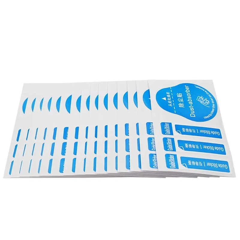 Стікери (3+1) для поклейки захисного скла (упаковка 200 шт.) – Синій. Фото 5 з 6